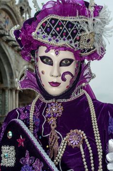 VENICE, ITALY - Febrary 7 2018: The masks of the Venice carnival 2018