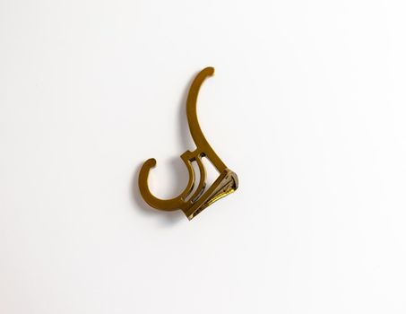 Metal hanger or wall hanger or hook on isolated white background