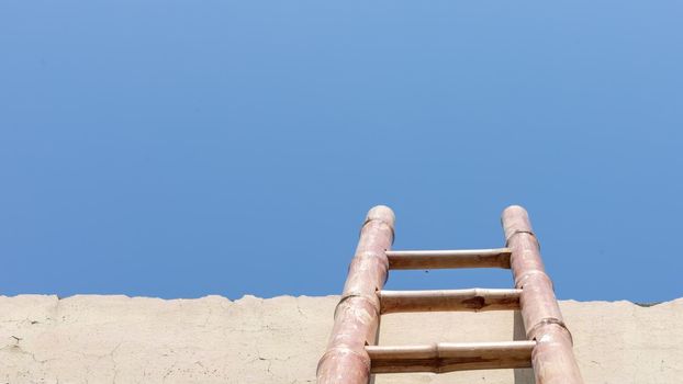 Stairs of success to the blue sky with a growth concept or new opportunity