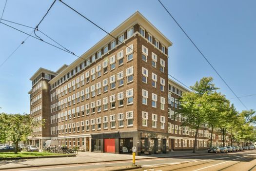 View of street near building with beauty of vegetation outside