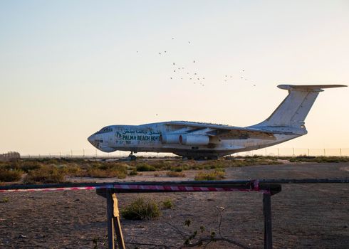 Abandoned IL76 airplan in emirate of Umm Al Quain, believed to be used by notorious arms dealer Viktor Bout for smuggle the arms.