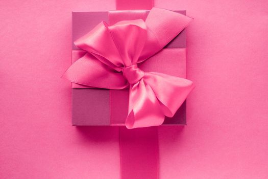 Baby shower girl, celebration, present concept - Pink gift boxes, feminine style flatlay background