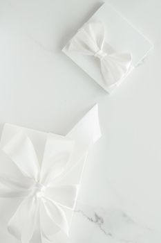 Romantic celebration, lifestyle and holiday present concept - Luxury wedding gifts on marble