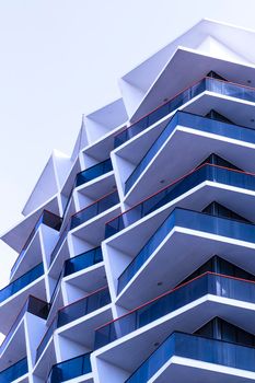 Dubai, UAE - 03.26.2021 Facade of a binghatti sapphire building in Dubai Silicon Oasis area of the city.