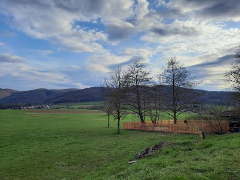 Beauty cloud against a blue sky background. Sky slouds. Blue sky with cloudy weather, nature cloud over the landskape. Over the land white clouds, blue sky. High quality photo