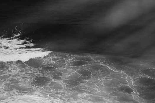 Coastal art print, monochrome and seascape concept - Atlantic ocean coast scenery, fine art