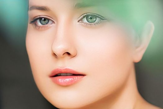 Natural beauty and perfect clean skin, beautiful woman in nature for wellness and skincare cosmetic brand, close-up portrait