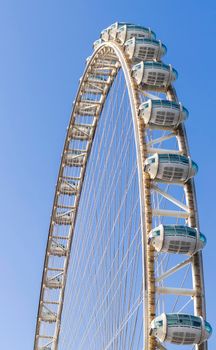 Dubai,UAE - 04.10.2021 Partial view of a tallest ferris wheel in the world Ain Dubai, located in "Blue waters" by Meraas in Dubai, UAE