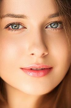 Natural beauty and no make-up look, beautiful young woman as skin care cosmetics and feminine brand concept, face portrait close-up