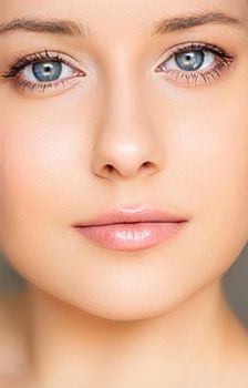 Perfect skin and beauty look, beautiful face of young woman for skincare cosmetics and cosmetology, close-up portrait