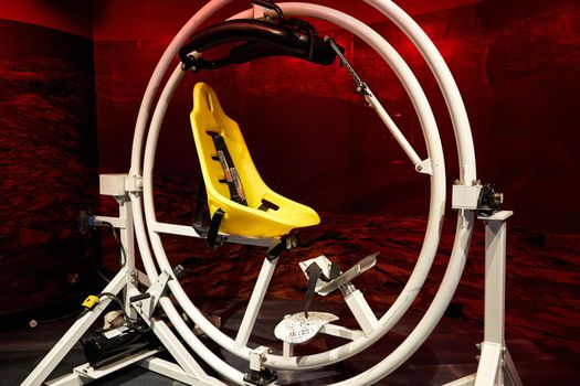 Training chair-gyroscope for pilots and astronauts. High overload test. Kuala Lumpur, Malaysia - 04.01.2020