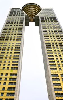 Benidorm, Alicante, Spain- September 11, 2022: Modern architecture building called Intempo in the Poniente Beach Area in Benidorm