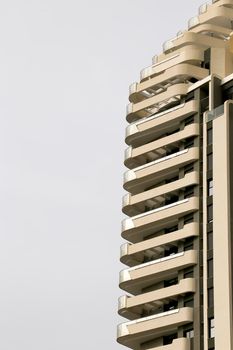 Benidorm, Alicante, Spain- September 11, 2022: Modern architecture building called Sunset Cliffs in the Poniente Beach Area in Benidorm