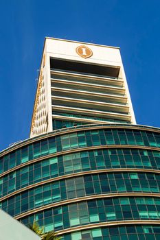 Dubai, UAE - 04.17.2021 Shot of side of a Intercontinental hotel in Dubai Festival city.