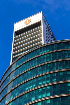 Dubai, UAE - 04.17.2021 Shot of side of a Intercontinental hotel in Dubai Festival city.