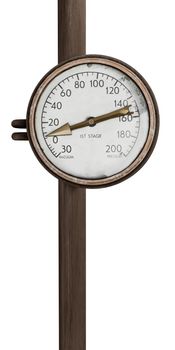Steampunk gauge isolated on white background 3d illustration