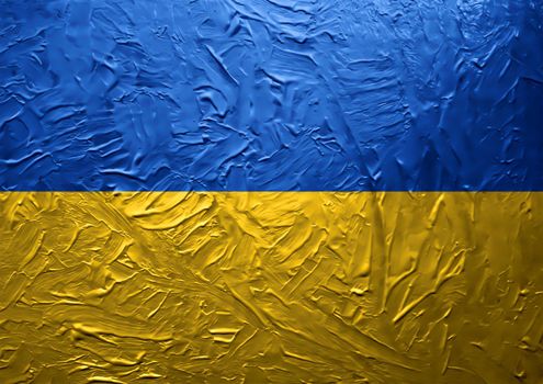 Grungy Painted Ukrainian Flag