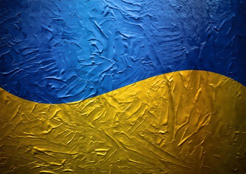 Grungy Painted Ukrainian Flag