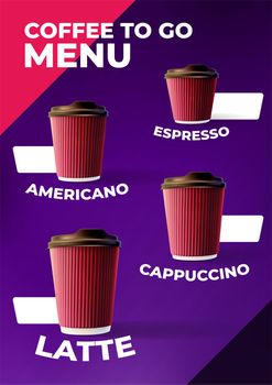Coffee to Go Menu Poster A4