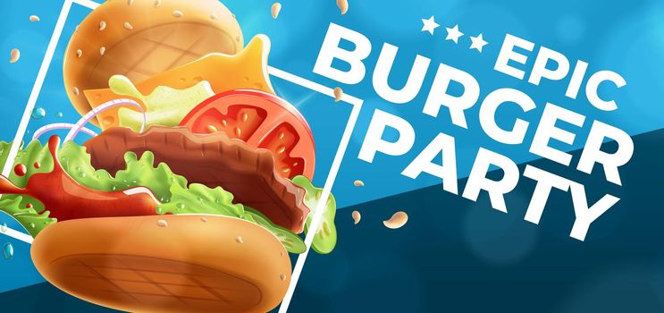 Epic Burger Party Flyer Template