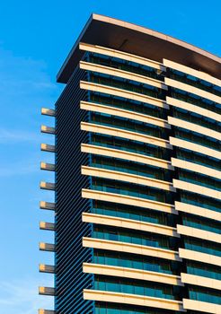 Dubai, UAE - 04.17.2021 Shot of side of a Intercontinental hotel in Dubai Festival city.