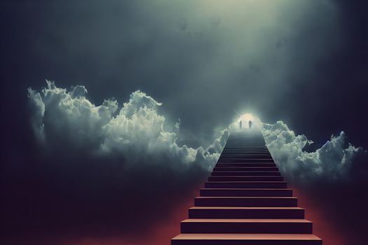 stairway to heaven, neural network generated art. Digitally generated image. Not based on any actual scene or pattern.