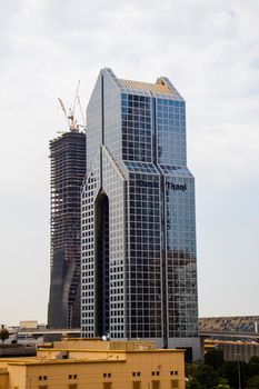 Dubai, UAE - 02.25.2021 View of A Dusit Thani hotel in Sheikh Zayed road.