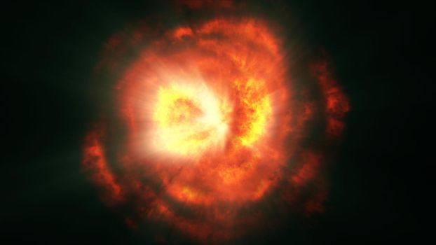 fire flame explosion in space, abstract illustration