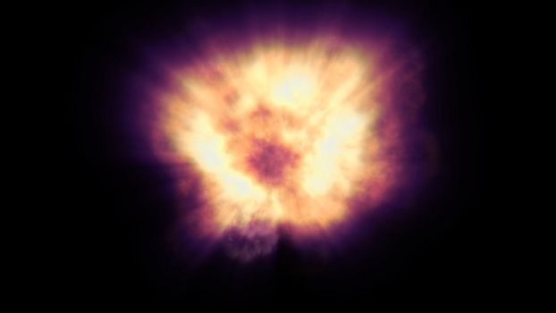 fire flame ball explosion in space, abstract illustration