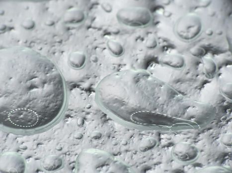 drops of water on the glass wall, close up