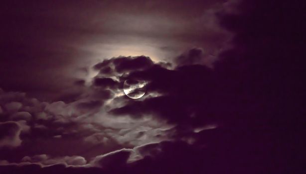 full moon in the sky with clouds landscape