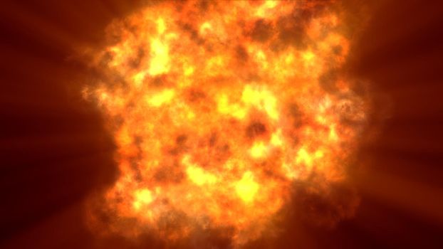 fire flame ball explosion in space, abstract illustration