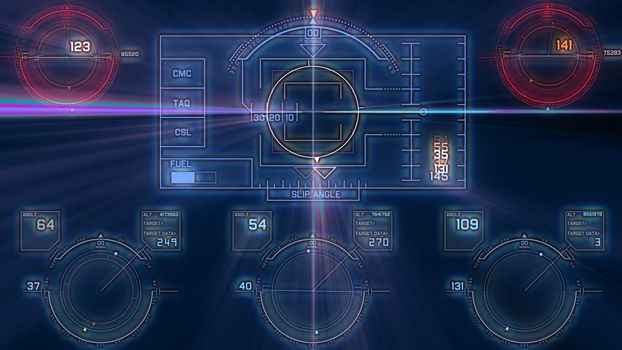 flight control panel instrument navigation light illustration