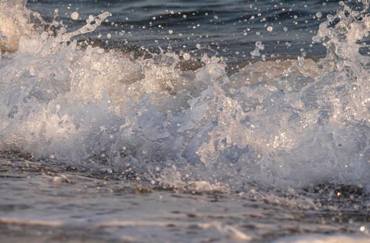 wave splash sea beach macro, close up