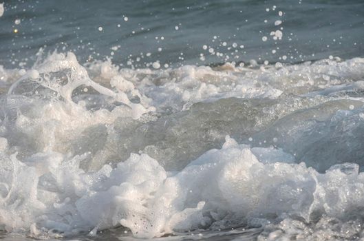 wave splash sea beach macro, close up