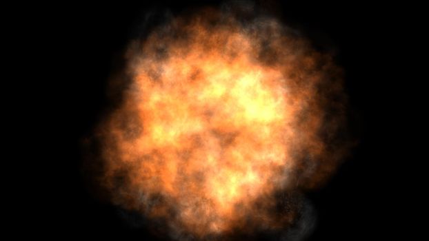 fire flame ball explosion in space, abstract illustration