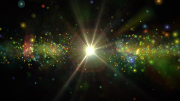 Star explosion in a galaxy of an nebula. illustration render