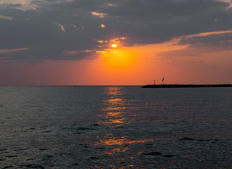 Sunrise over the sea and beautiful cloudscape