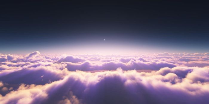 above clouds sunrise sun ray illustration, 3d rendering