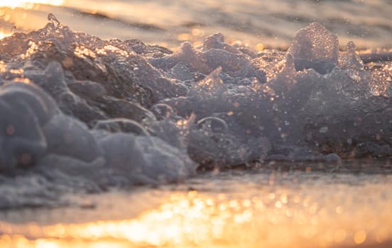 wave splash sea beach macro, close up