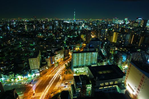 Sky Tree and city of Tokyo. Shooting Location: Yokohama-city kanagawa prefecture