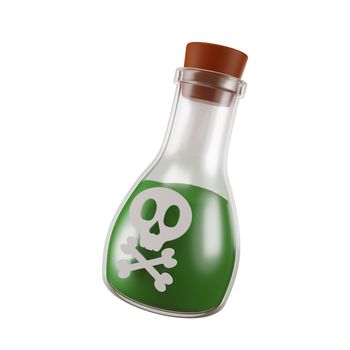 3d rendering of poison halloween icon