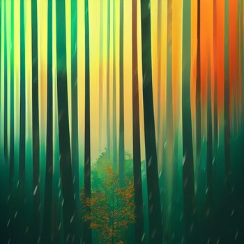 Illustration of a Graphic image of the autumn forest