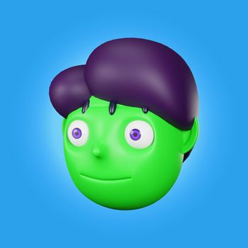 3d rendering of frankenstein halloween icon