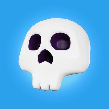 3d rendering of skull halloween icon