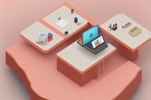 3d isometric web design. High quality 3d illustration