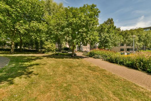 View of street near building with beauty of vegetation outside