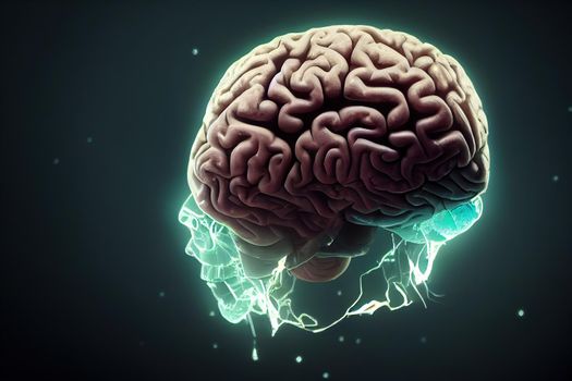 digital brain artificial intelligence. High quality 3d illustration