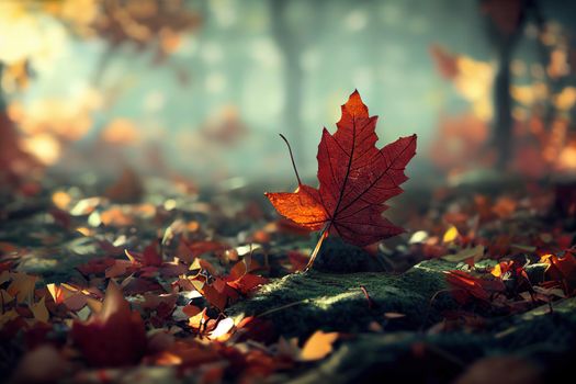 autumn leaves 10. High quality 3d illustration