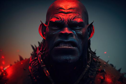realistic orc character crying. High quality 3d illustration